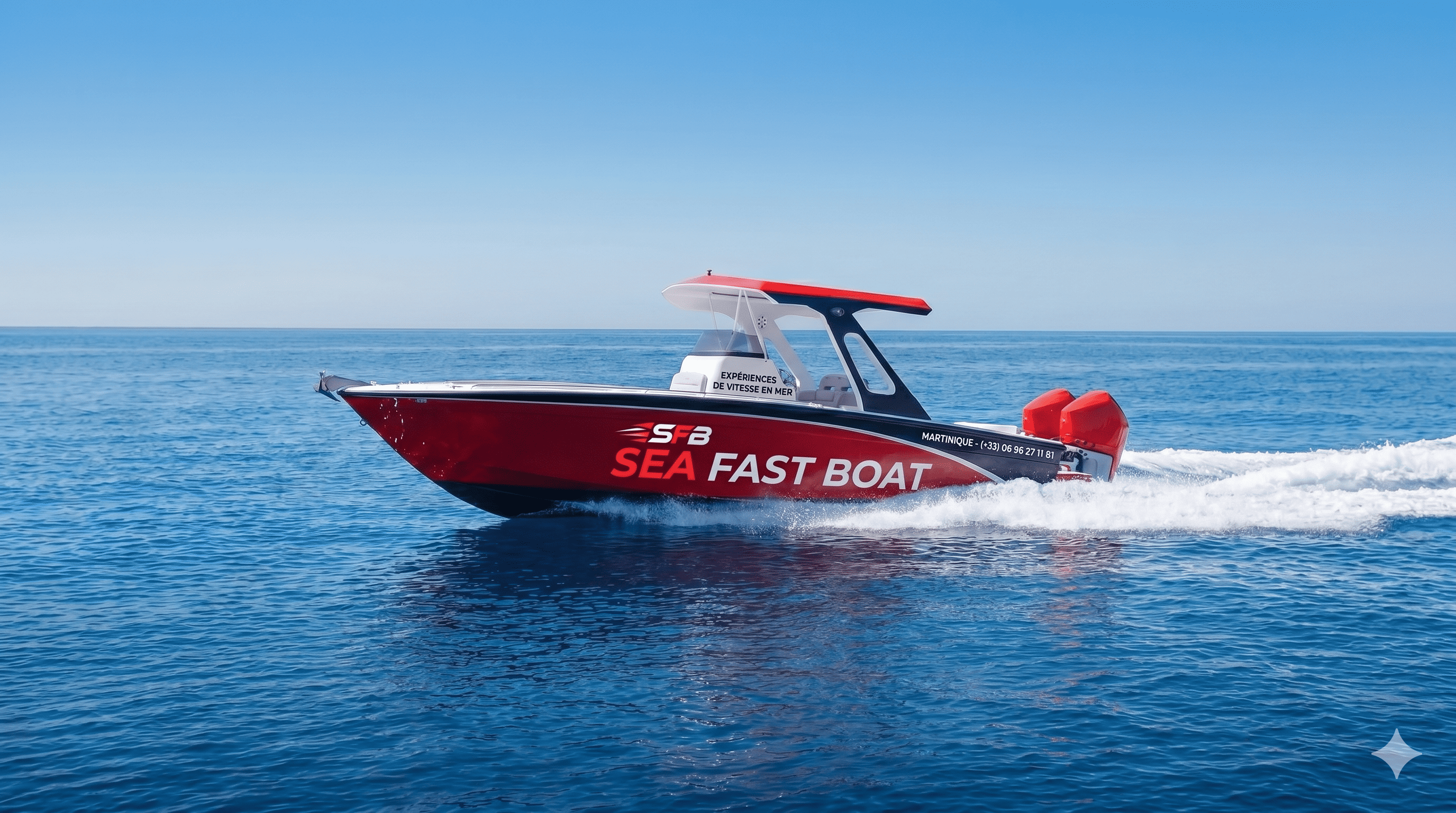 Bateau rapide en mer